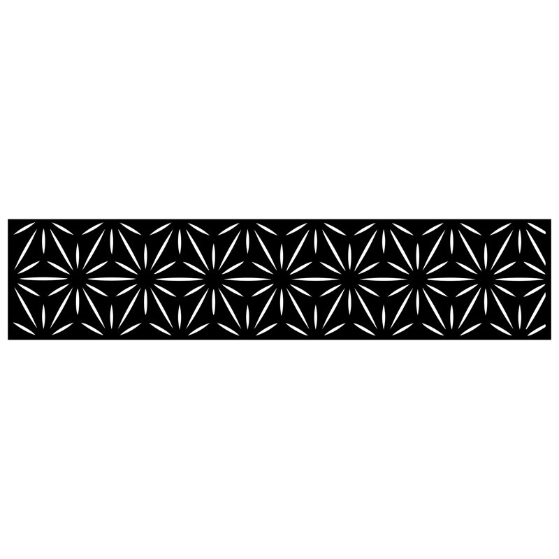Black Galvanized Steel Decorative Privacy Panel with Star Pattern
