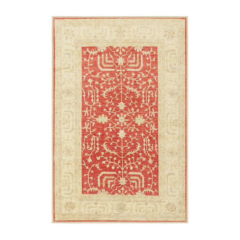 Tapis beige / orange Southwestern, Rectangle 5 pi x 7 pi