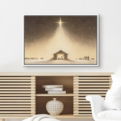 Crèche de Noël de nativité étoile de Bethléem, berger spirituel, décoration murale encadrée, reproduction d'art
