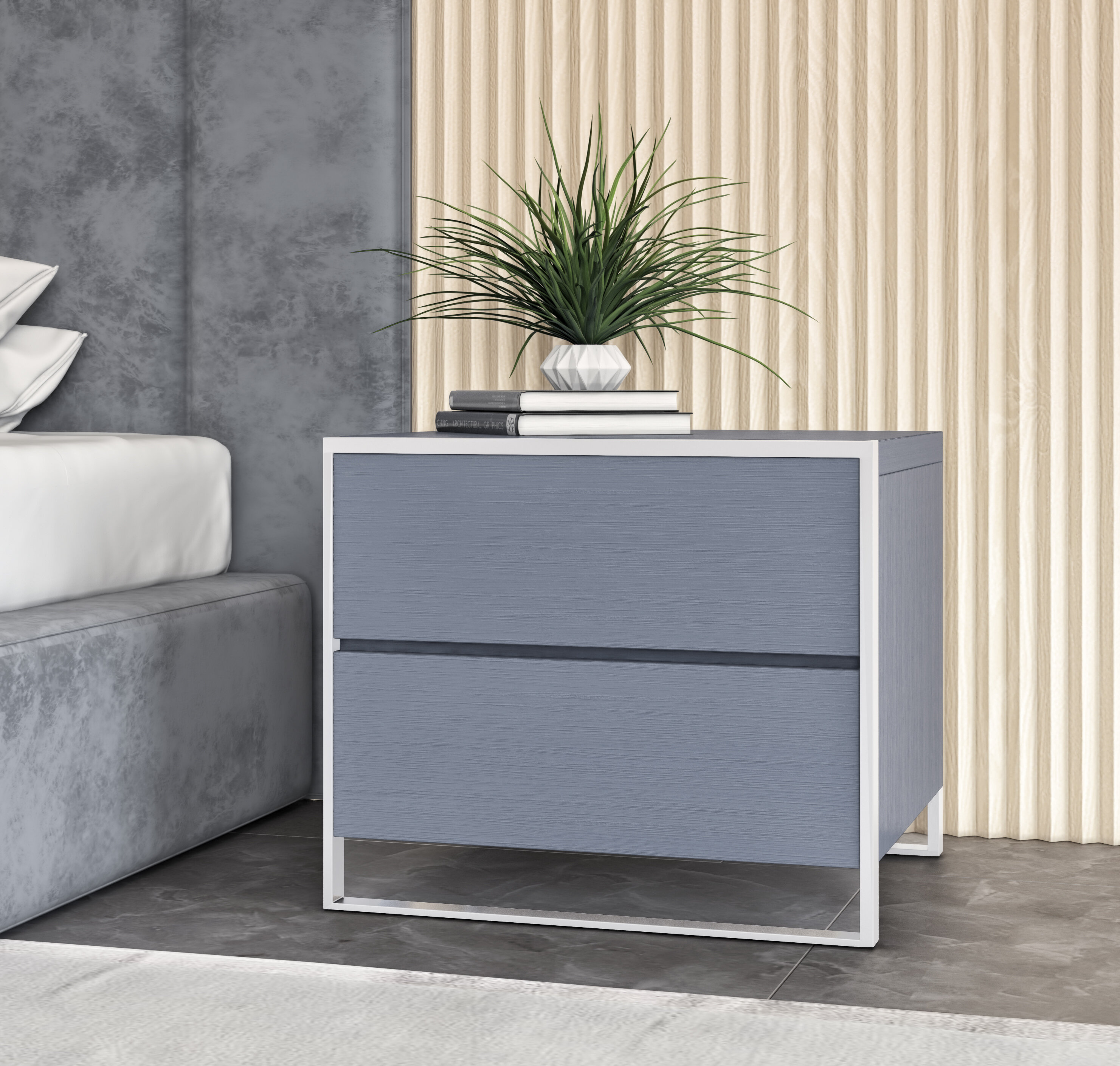 Grey nightstand store modern