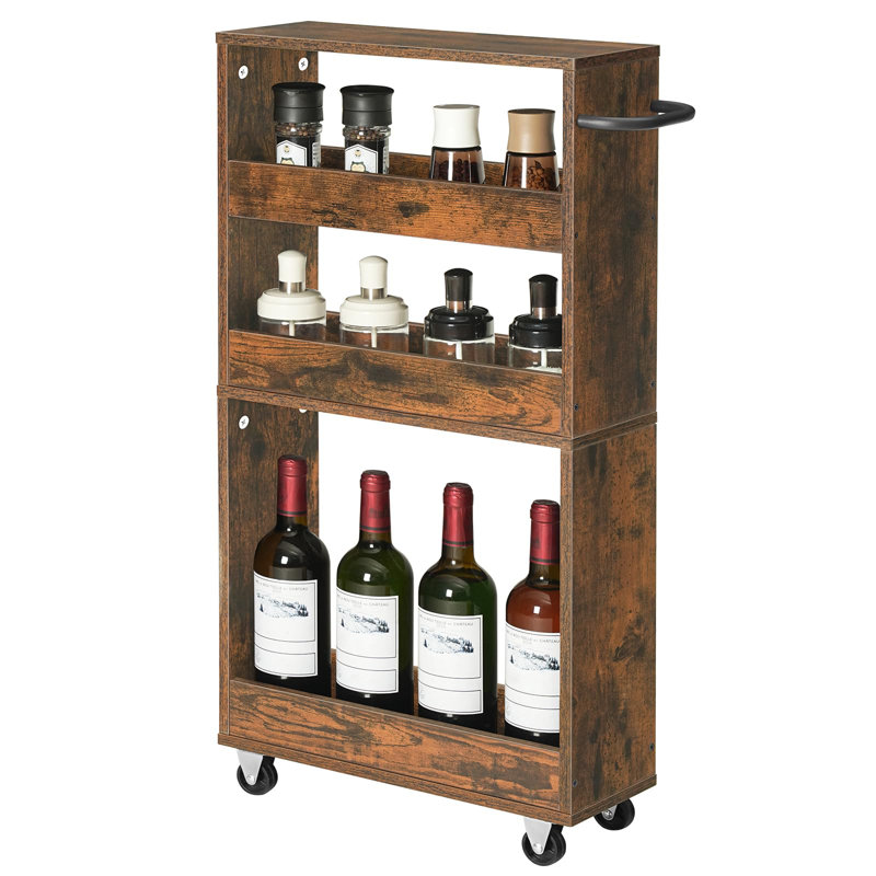 40cm W Utility Cart with Wheels, Brown