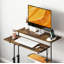 Bureau debout ajustable avec plateau inclinable, roulettes et tablette
