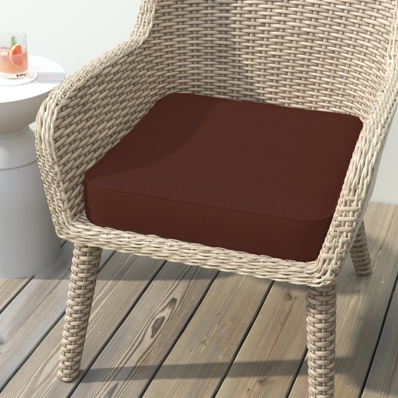 Coussin de siège d'extérieur Sunbrella, Toile Sunbrella brun baie, H 5 po x l 22,5 po x P 22,5 po