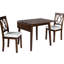 Table de salle à manger 44,39 po x 29,5 po x 30,1 po avec pieds en bois d'hévéa, espace pour la chambre, design américain moderne pour 4 petits appartements pliants de 29 po à 45 po de style contemporain-1400045120-1400045126