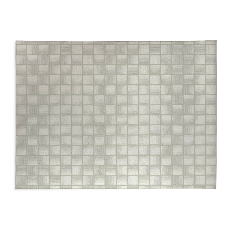 Tapis de cuisine léger antidérapant Tally Blocks, Vert clair, Rectangle 4pi x 6 pi