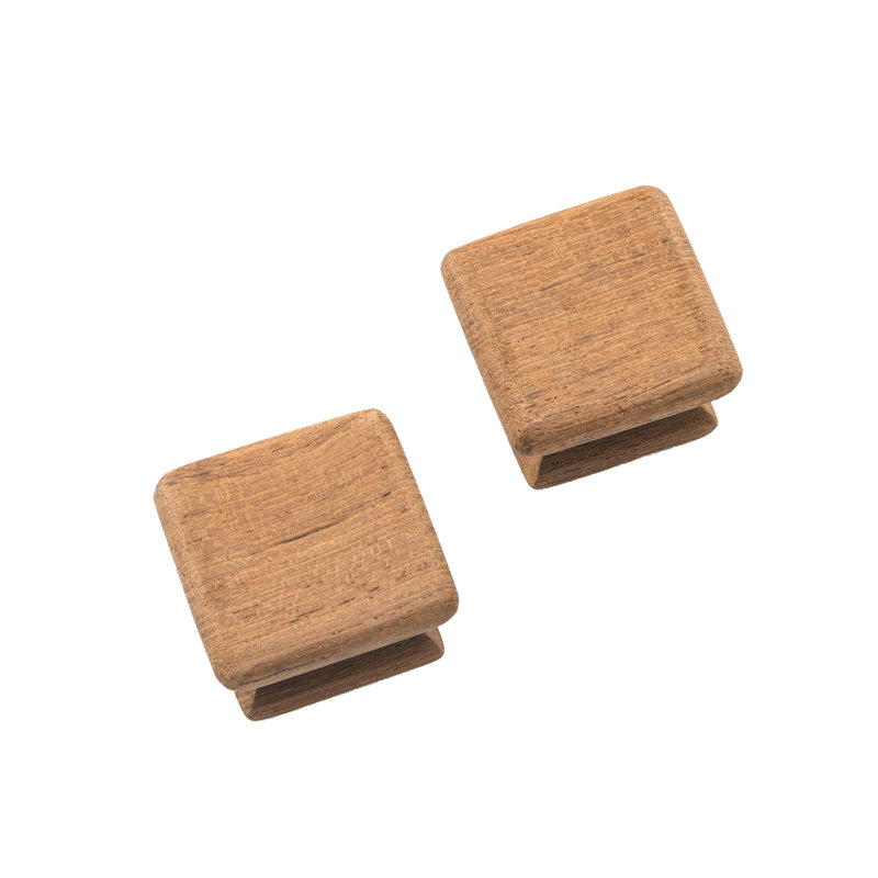 2 Pack Teak Square Drawer Pull