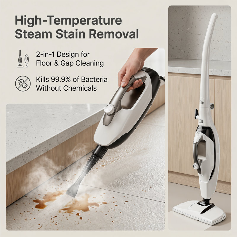 Summer Clean and Deep Clean Smarter with the 12-in-1 Foldable & Detachable Steam Mop