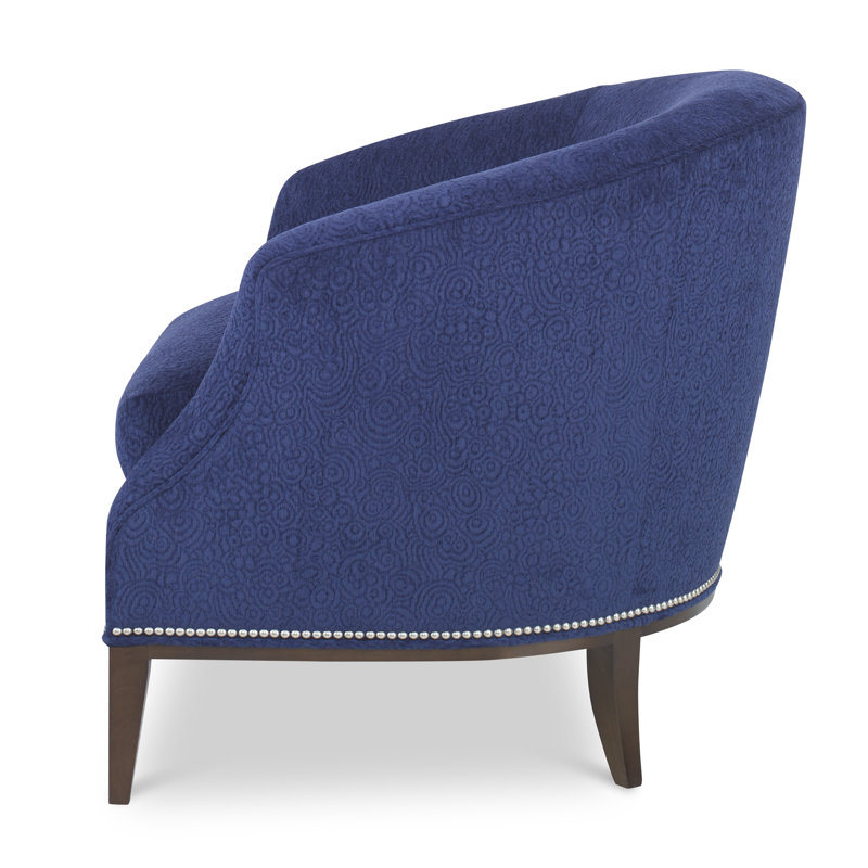 Calvert Barrel Chair, Bruges Linen, Weathered Brass Small, Vintage Ebony