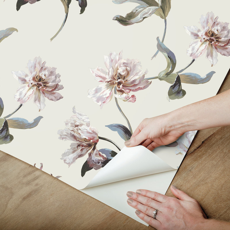 Grand papier peint floral perroquet tulipe, Neutre