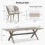 Ensemble repas pour 10 personnes en osier avec table rectangulaire, coussins et coussins inclus