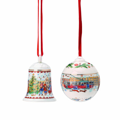 2-tlg. Geformte Ornamente-Set für Weihnachten
