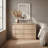 Curved Edge 47.24" Width MDF 6-Drawer Dresser Storage Accent Chest-1837896734