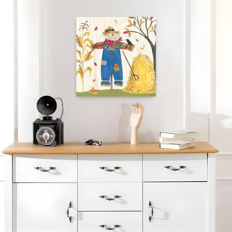 Art abstrait d'automne contemporain sur bois, H 18 po x l 18 po