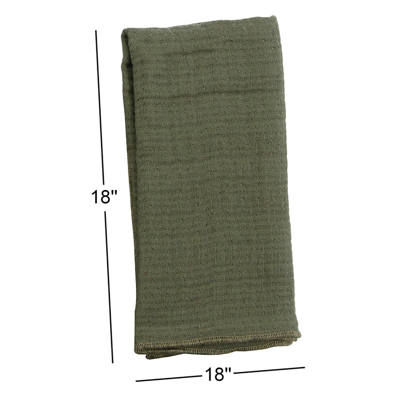 Serviette réversible en mousseline avec ourlet surjeté, Sauge