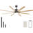 Industrial Dc Motor Ceiling Fan No Light, Large Ceiling Fan With 8 Reversible Blades, 3 Downrods, 6-Speed Remote Control, Home Or Commercial Ceiling Fans For Porch/Garage/Shop-230356808-230356809-230356814