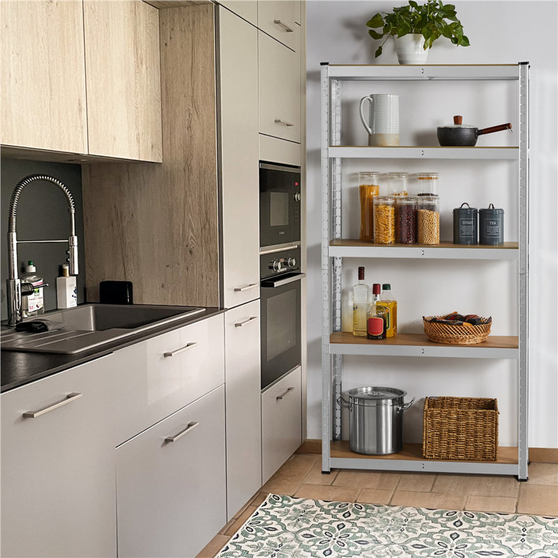 Color 90cm W Steel Storage Rack, Silver