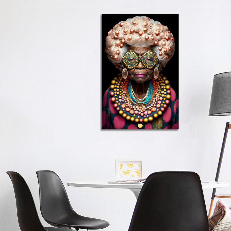 Afrofuturist Grandma I, 40" H x 26" W x 1.5" D, Canvas