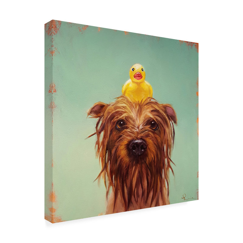 Reproduction d’art sur toile tendue « Bath Time » par Lucia Heffernan, H 14 po x l 14 po x P 2 po