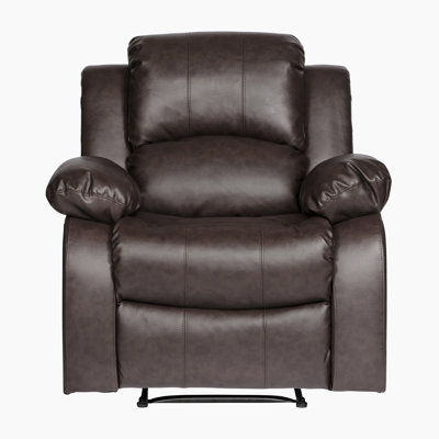 Suisun 38" Traditional Faux Leather Reclining Chair with Tab Pull Reclining Motion, Solid Wood & Plywood Frame by Latitude Run