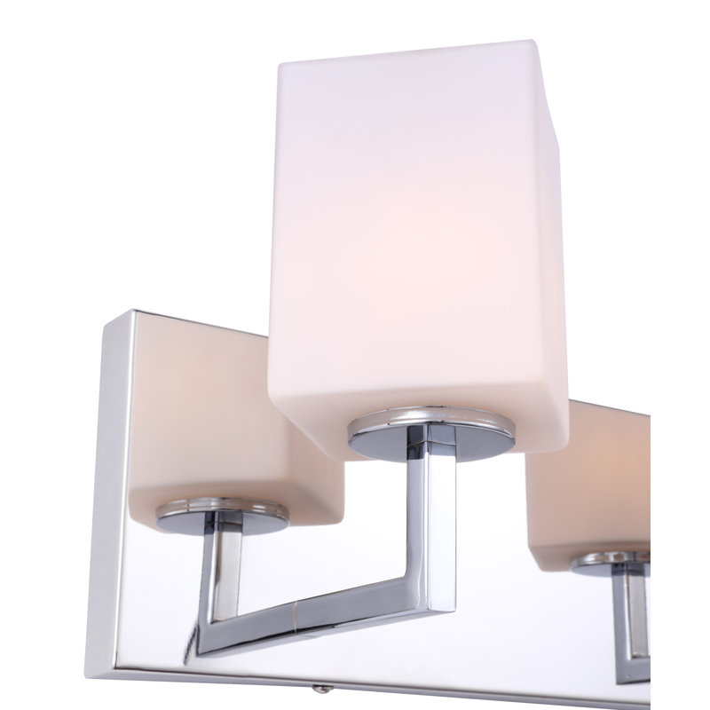 Éclairage pour salle de meuble-lavabo 2 lumières pour salle de bain Rosendahl, Halogène, Verre carré opale