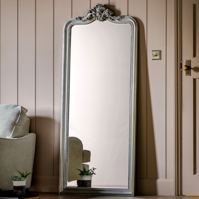 Brechin Wood Flat Wall Mirror, Silver