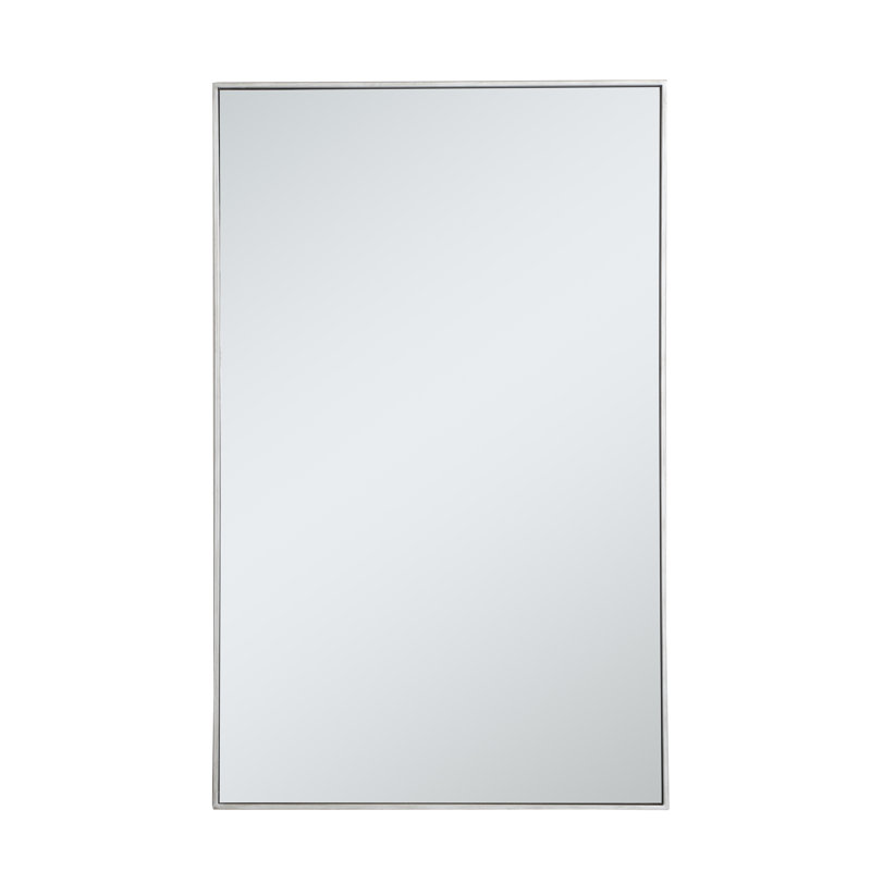 Sabine Metal Rectangle Wall Mirror, 48" x 30", Silver