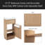 Meuble-lavabo de salle de bain avec lavabo réversible en résine, armoire en panneau de fibres à densité moyenne avec tablette réglable et porte à pousser, finition en mélamine grain de bois, porte réversible, style rustique pour petits espaces