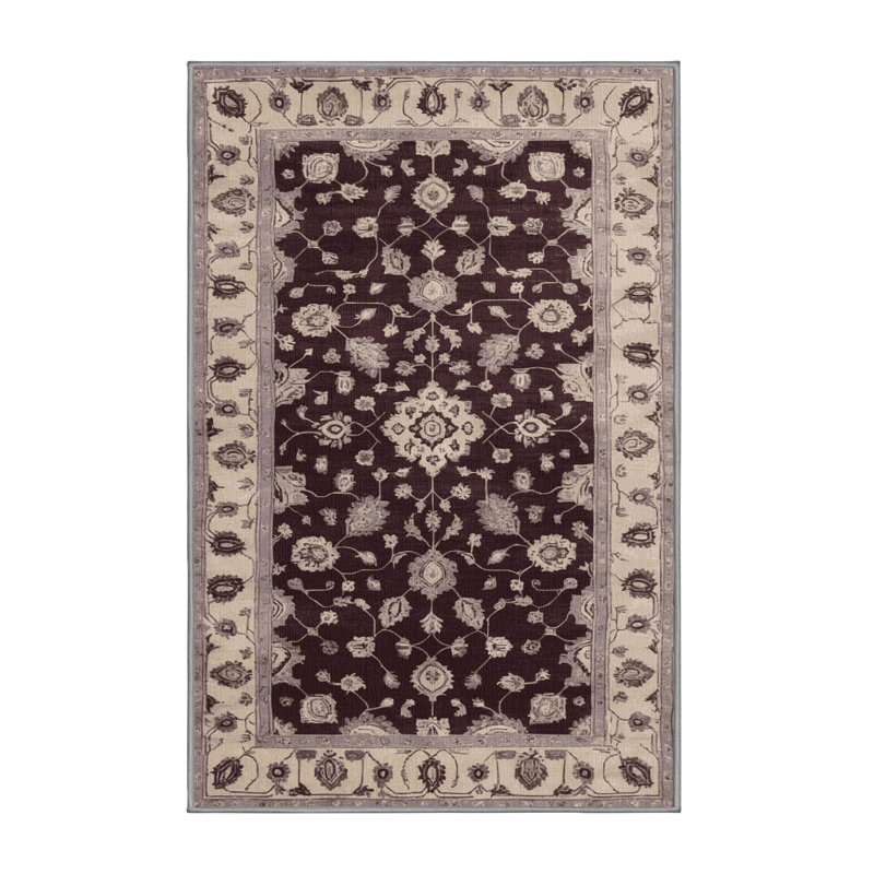 Tapis brun lavable à la machine, Rectangle 5 pi x 7 pi