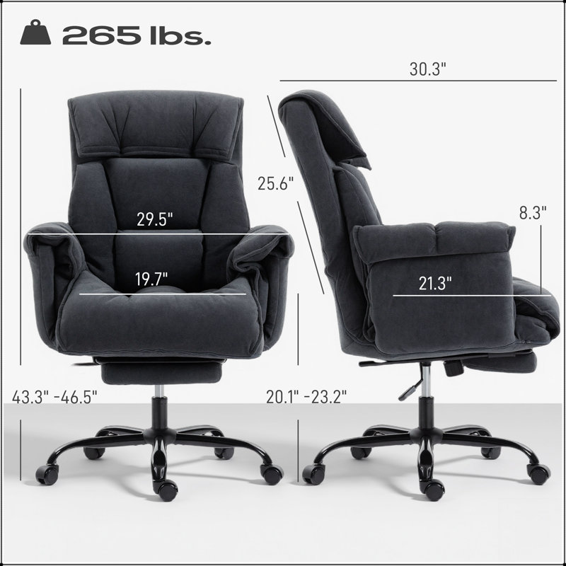 Fauteuil de bureau inclinable avec dossier haut, rembourrage ultra-confortable et appui-tête intégré pour un soutien et une détente optimaux.