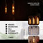 Vintage Bayonet LED Bulb,T185 4W Tubular Dimmable B22 LED Filament Bulb,Edison Warm White 2700K Amber Glass 450lmn,Tube Shape Decorative Lighting Bulb - AC 220V Pack of 3