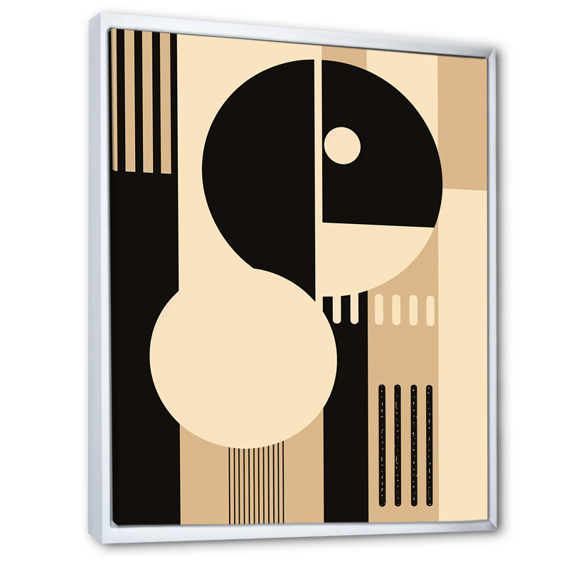 Essential Existance Circular Geometrics - Modern Geometric Wall Decor, Cadre flottant blanc, H 20 po x l 12 po x P 1 po