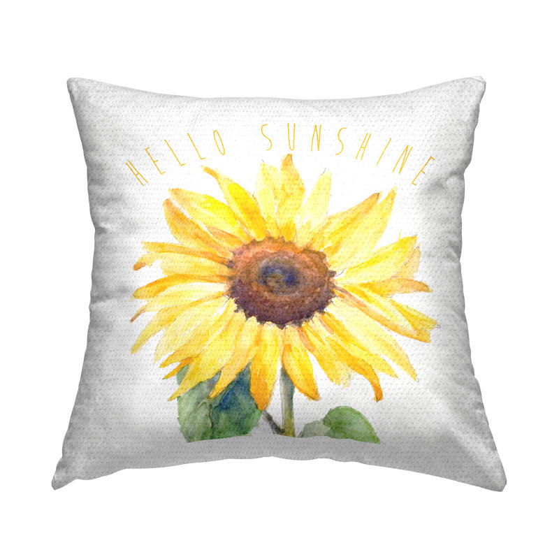 Coussin décoratif d'extérieur Hello Sunshine Bloom par Lanie Loreth