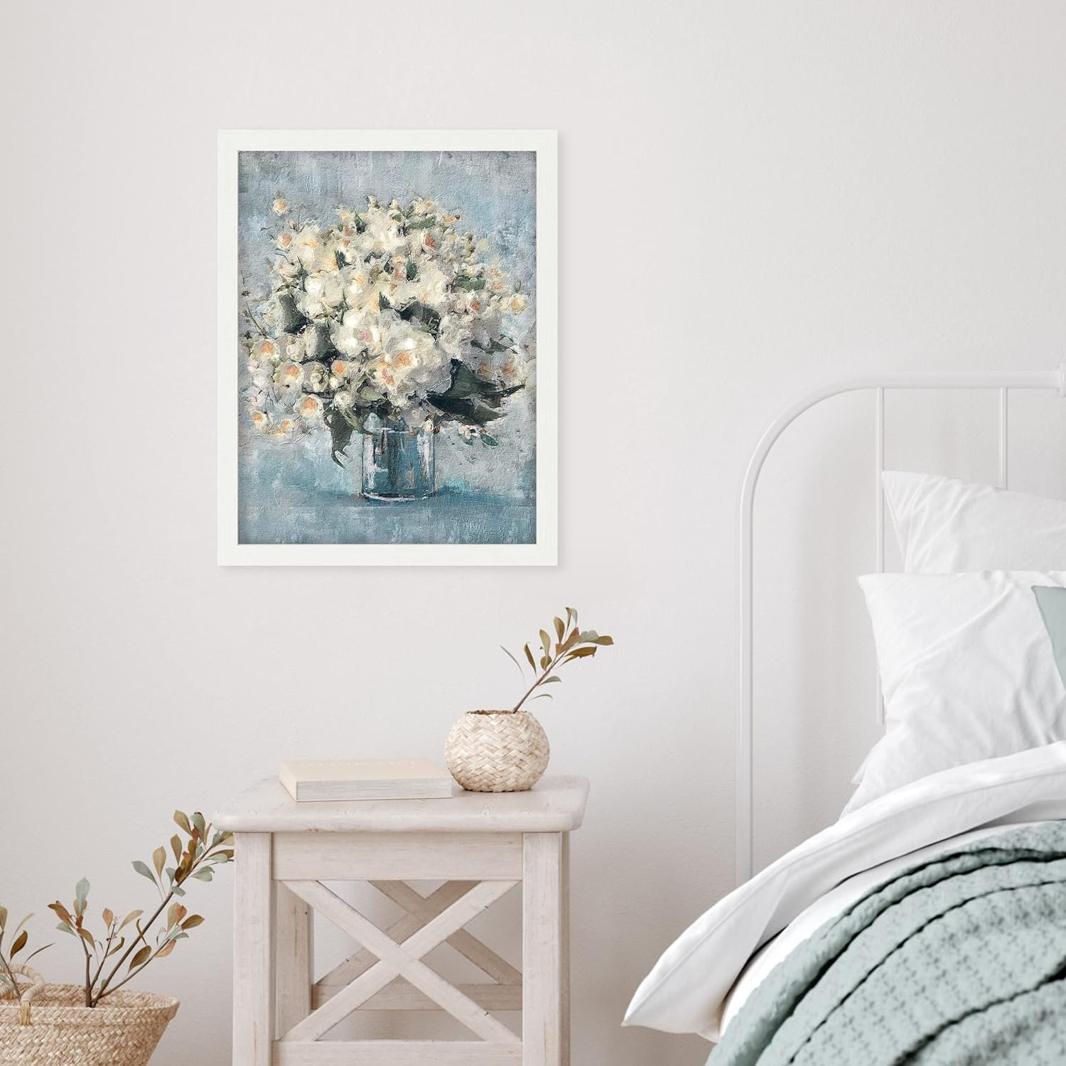SIGNLEADER Watercolor Grunge Flower Bouquet Wall Art Floral Botanical ...