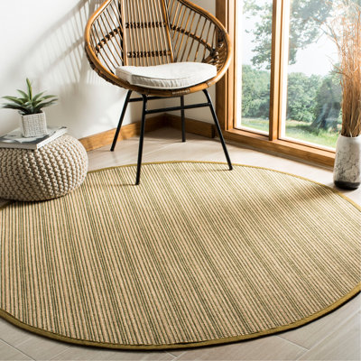 Nonatum Natural Fiber Sisal Pile Striped Rug