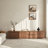 94.48" Modern TV Stand Media Console Extra Long Entertainment Center with Storage Cabinets Walnut