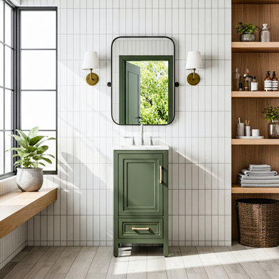 18" Single Bathroom Vanity with Ceramic Top