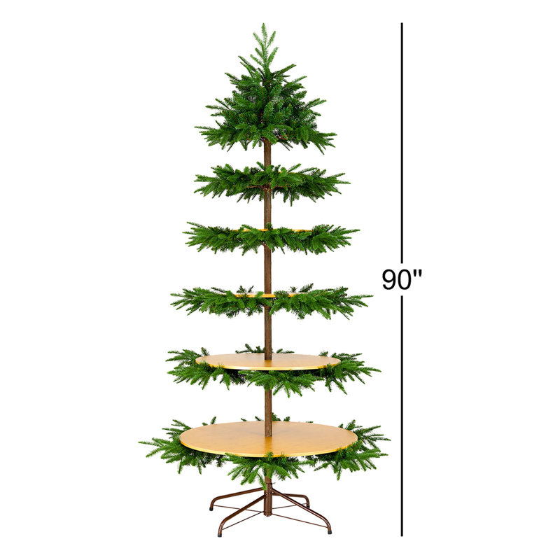 7,5 pi Arbre de Noël plat avec tablettes