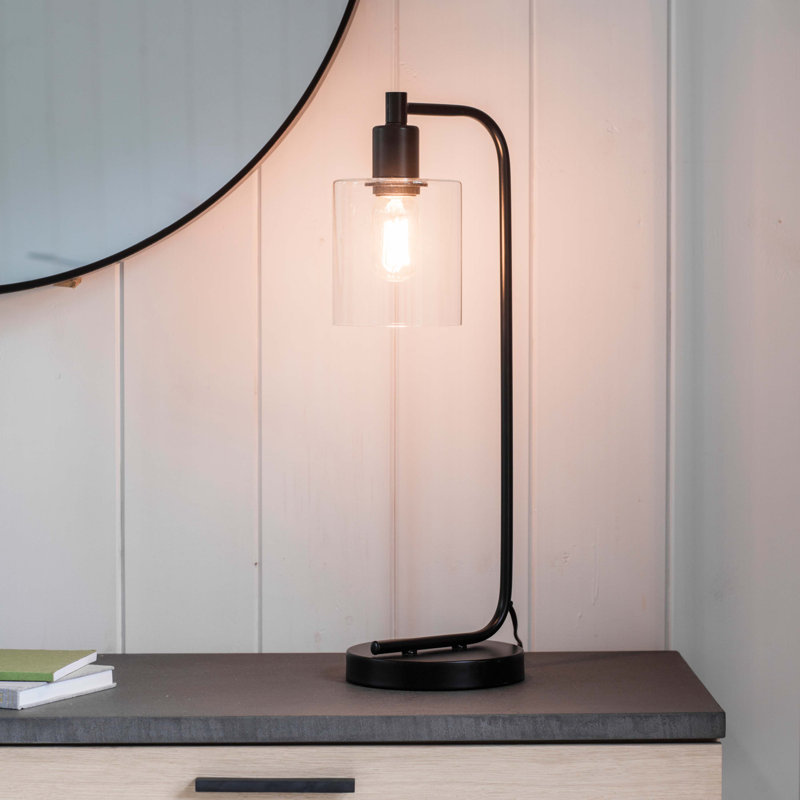 Arner 54Cm Black Arched Table Lamp 