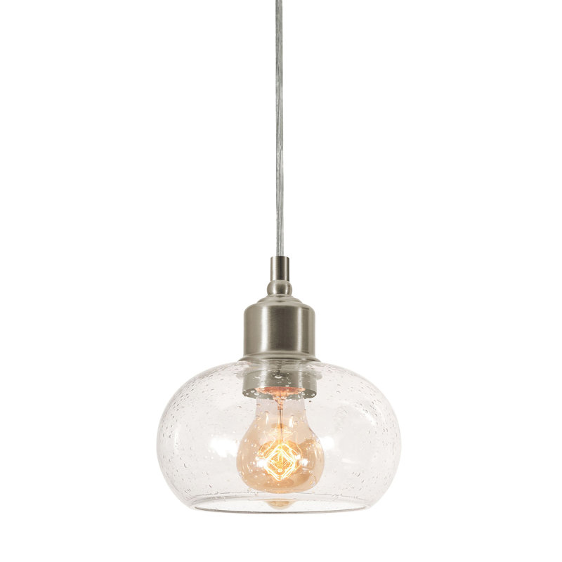 1 - Light Simple Pendant, Satin Nickel