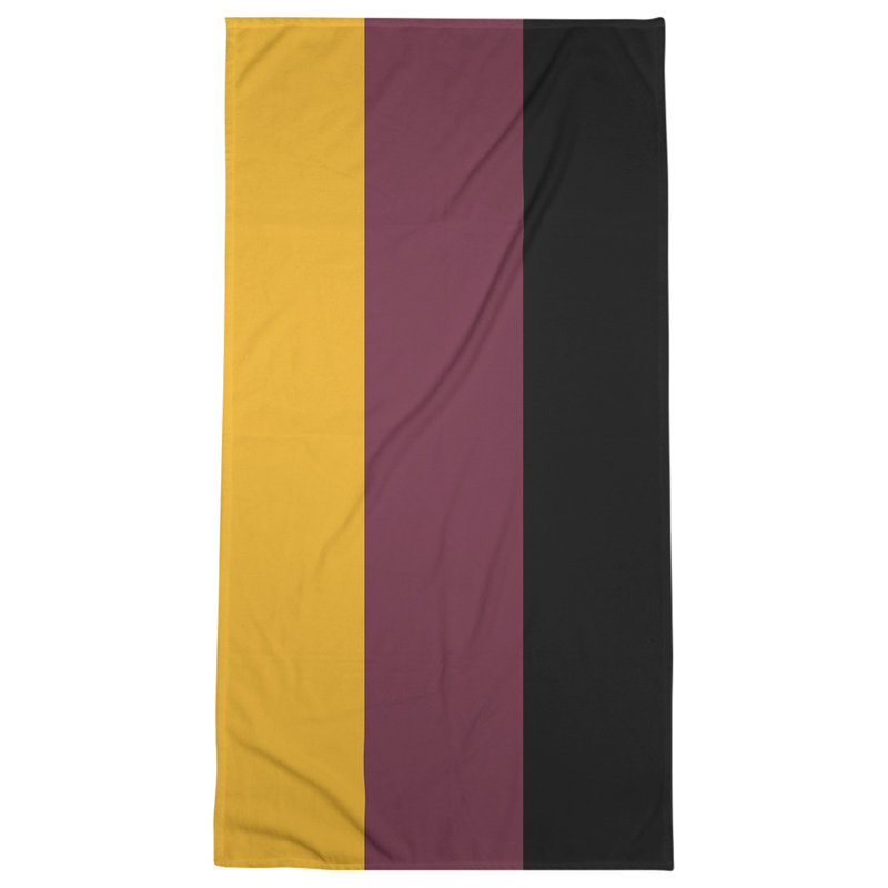 Cotton Blend Lightweight Bath Towel, Gold/Wine/Black