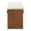  Banc de salle à manger 48 pouces en tissu beige et brun et tissu d'ameublement en bois massif
