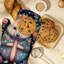 Couvre-lit en coton Folk Art Hedgehog