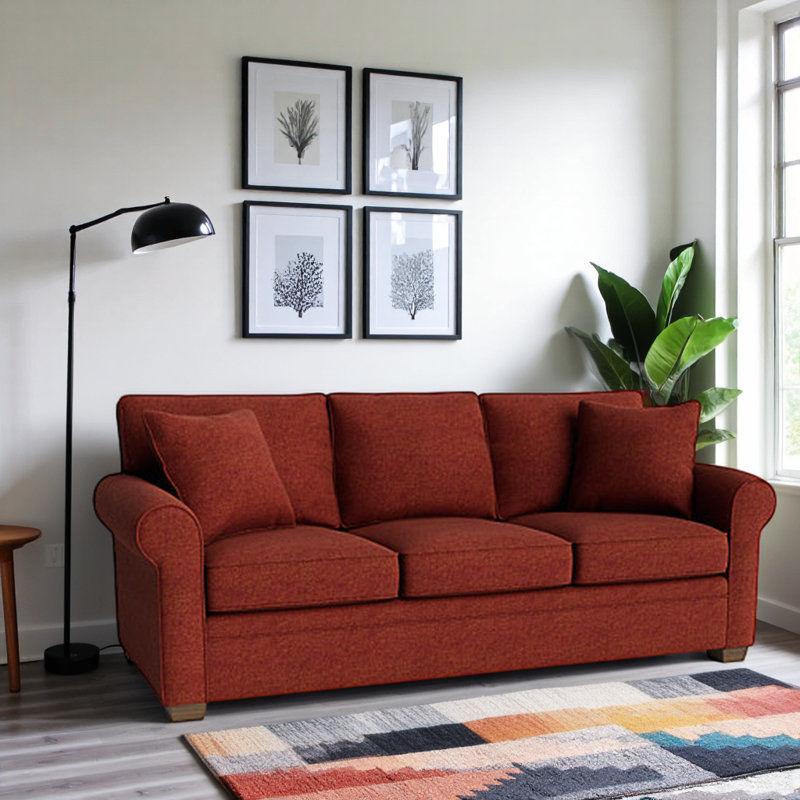 Quaker 84'' Upholstered Sofa, Unfinished, Entice Brick