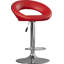 Tabouret de bar contemporain à réglable en hauteur en vinyle de forme orbitale avec base en chrome-17694490