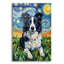 «Border Collie Starry Night» par Rich Monet, art mural en verre acrylique, 16 po x 24 po-132496624