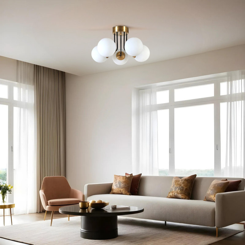 Chandle Chandelier, Gold/White
