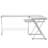 Techni Mobili L-Shaped Tempered Glass Top Computer Desk With Pull Out Keyboard Panel, Clear