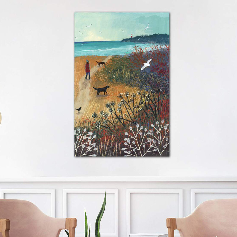 Walk To The Sea by Jo Grundy - Wrapped Canvas Painting, 101.6 cm H x 66.04 cm W x 1.91 cm D
