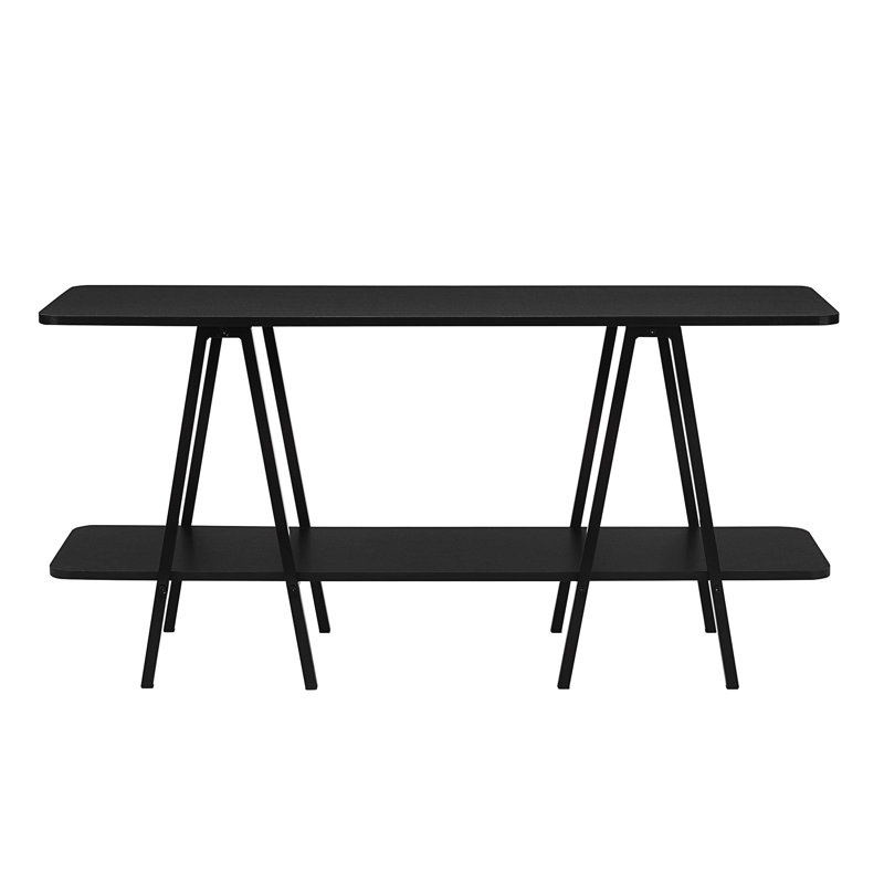 Buffet moderne avec 2 tablettes noires 47,24 "Modern, Noir