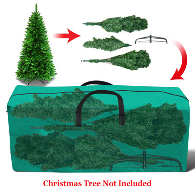 Grand sac de rangement pour arbre de Noël pouvant accueillir un arbre artificiel - vert (jusqu'à 8 pi)